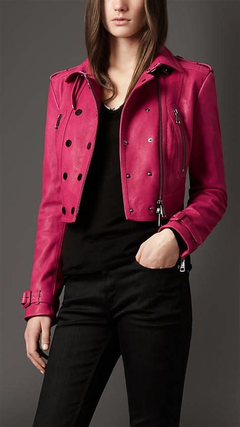 burberry cropped leather jacket|burberry cashmere jacket.